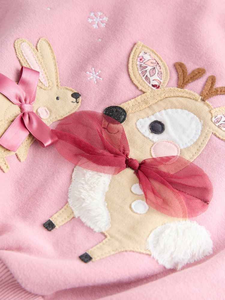 Pink Deer & Bunny Sweatshirt and Flare Leggings Set (3mths-7yrs) - Image 9 of 9