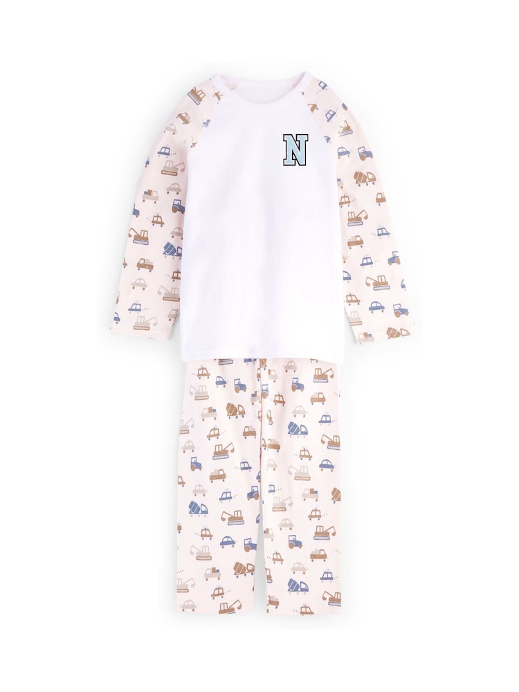 Alphabet Personalised Boys Car Print Pyjamas - Image 1 of 5