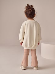 Cream Bow Sweatshirt & Flare Leggings Set (3mths-7yrs) - Image 3 of 4