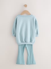 Blue Bow Sweatshirt & Flare Leggings Set (3mths-7yrs) - Image 7 of 9