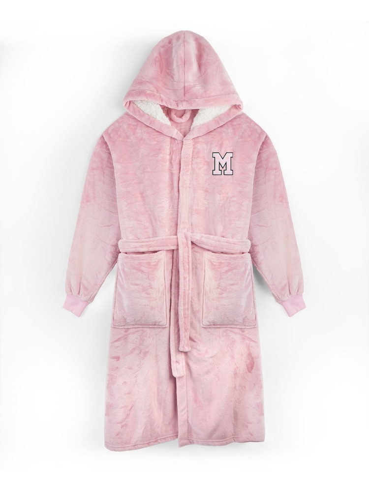 Alphabet Personalised Womens Hooded Cuffed Robe - Image 1 of 4 Alphabet Personalised Womens Hooded Cuffed Robe - Image 1 of 4
