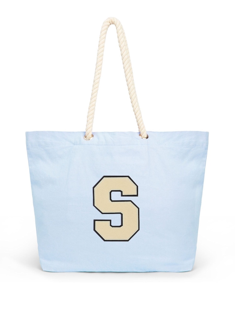 Personalised Womens Marine Style 100% Cotton Tote Bag by Alphabet - Image 1 of 4 Personalised Womens Marine Style 100% Cotton Tote Bag by Alphabet - Image 1 of 4