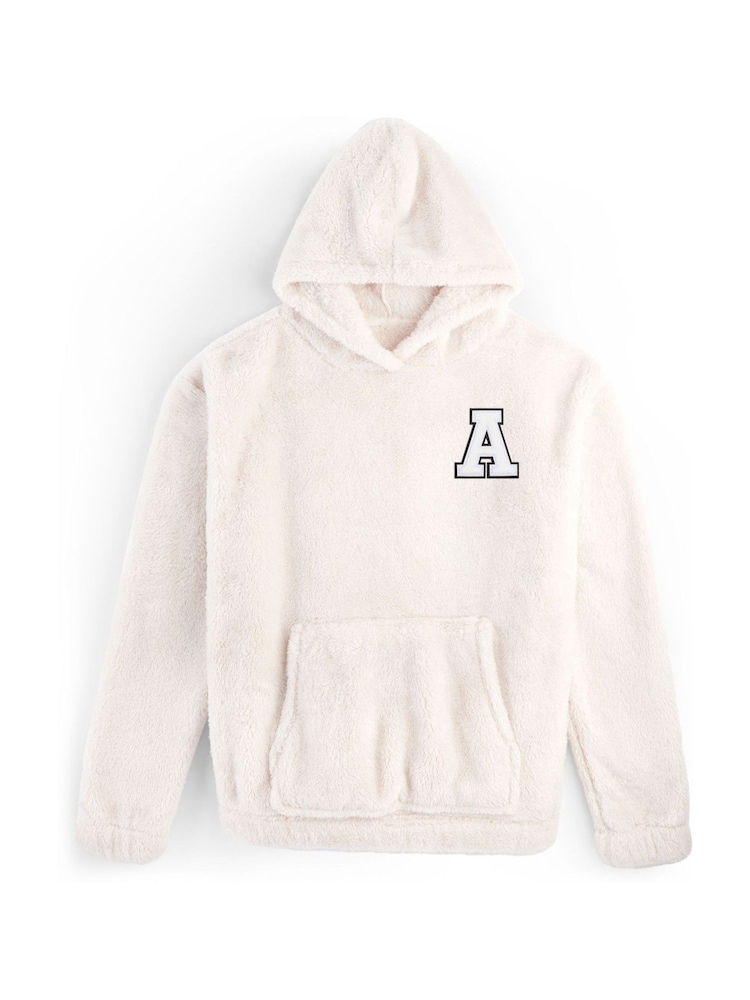 Alphabet Personalised Womens Fluffy Fleece Hoodie - Image 2 of 4 Alphabet Personalised Womens Fluffy Fleece Hoodie - Image 2 of 4