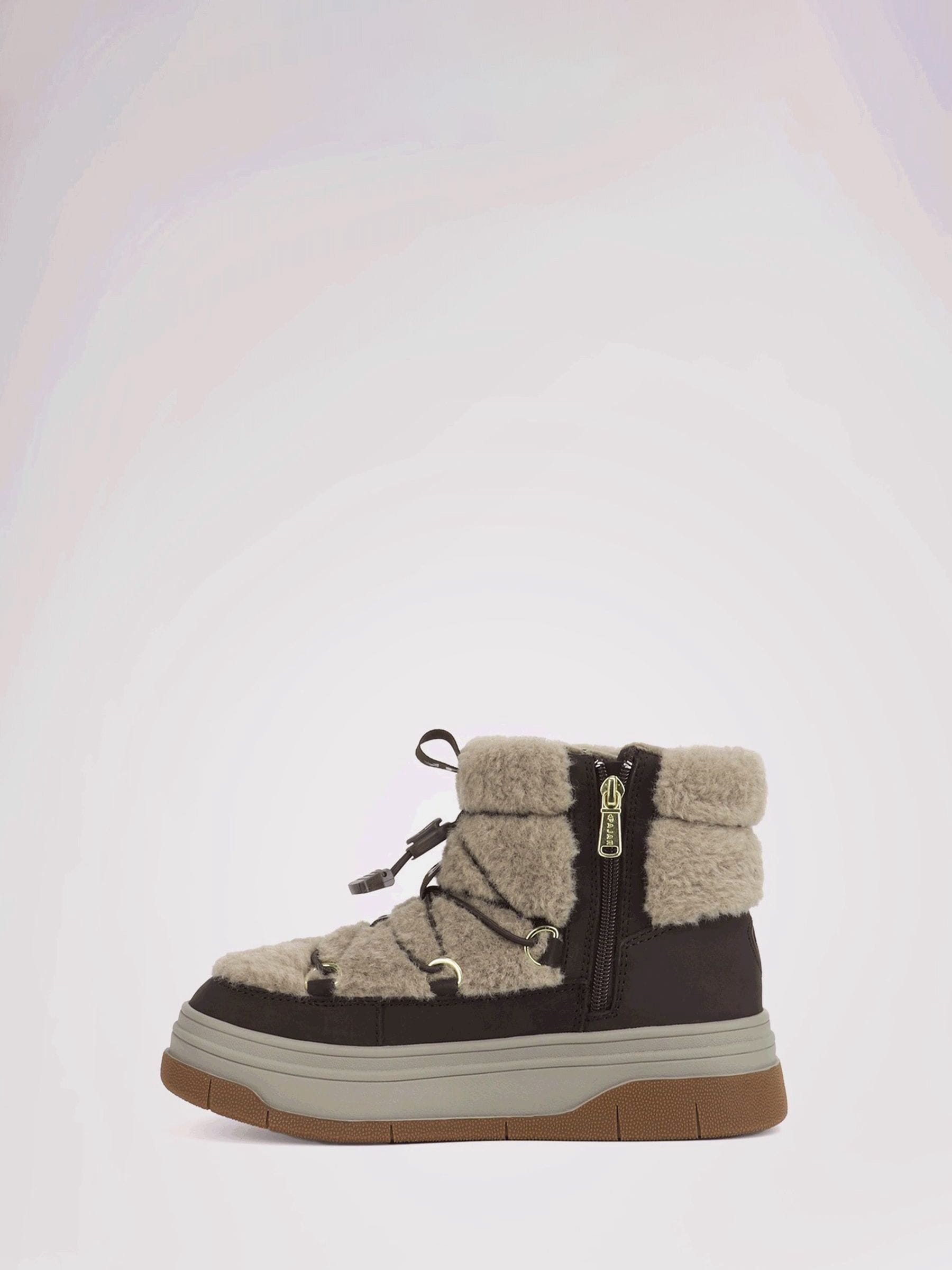 Buy Pajar Taupe Brown Janie Borg Snow Boots from Next USA