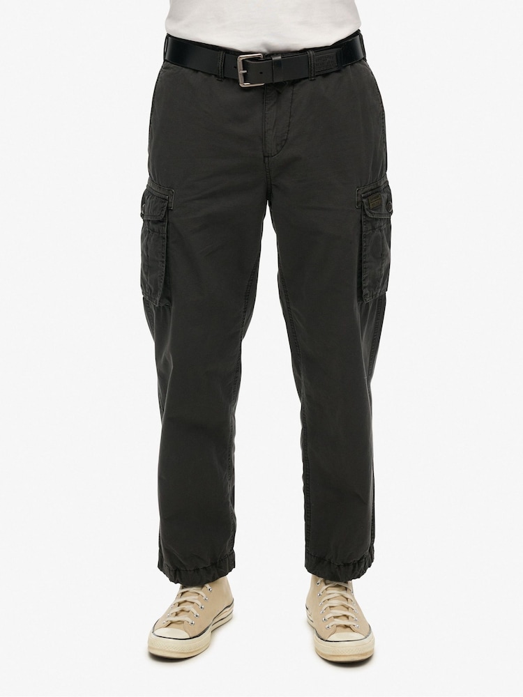 Superdry Black Parachute Light Cargo Joggers - Image 1 of 6