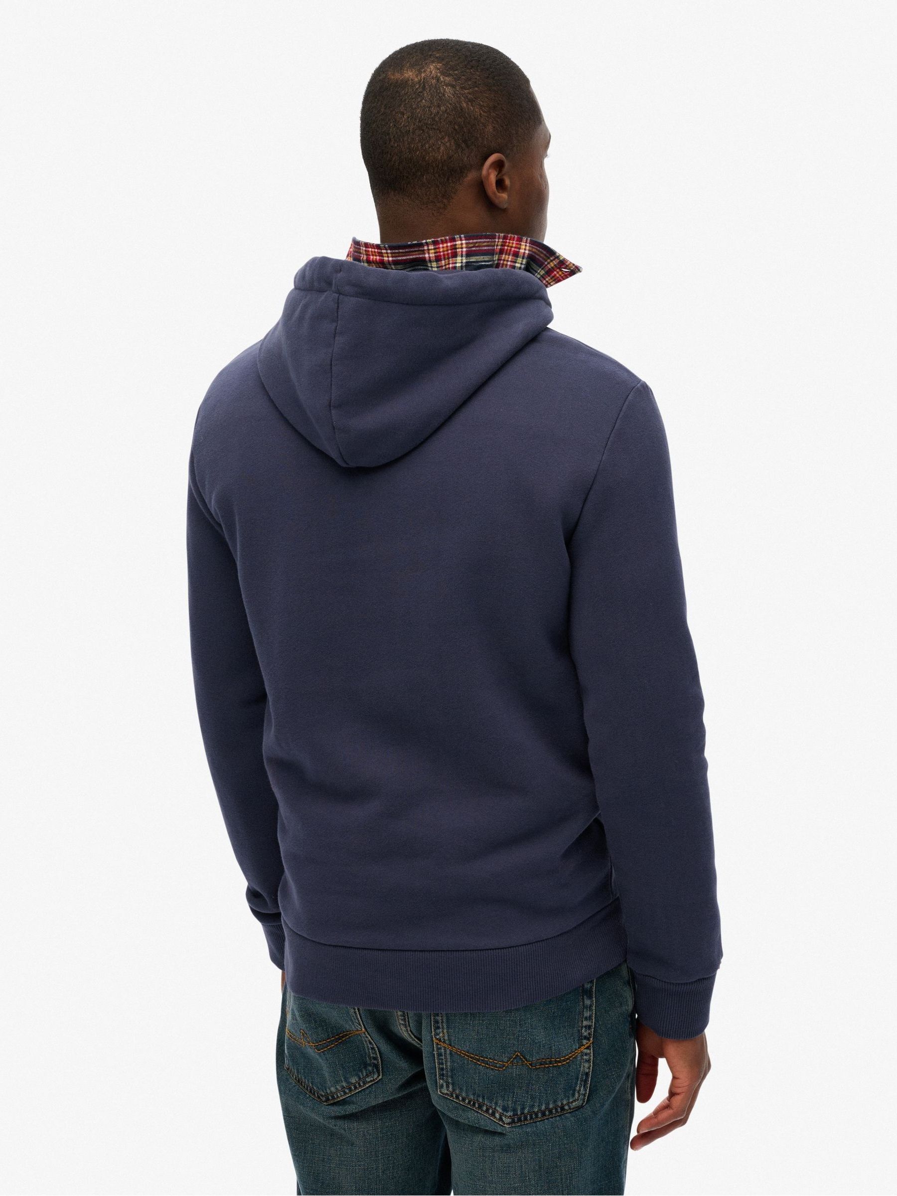 Buy Superdry Navy Blue Vintage Logo Heritage Relaxed Hoodie from
