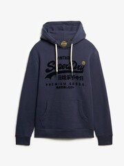 Superdry Blue Vintage Logo Tonal Hoodie - Image 5 of 6
