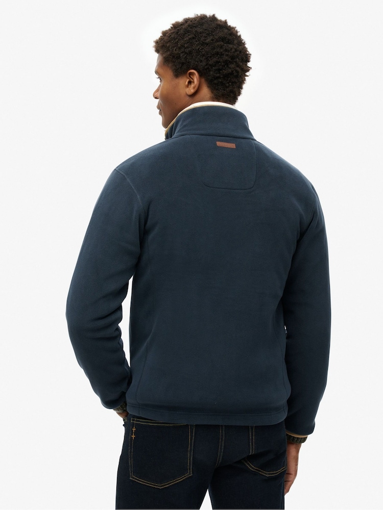 Superdry Blue Estate Full Zip Fleece - Image 2 of 6