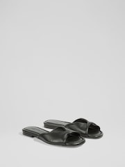 LK Bennett Black Cora Nappa Leather Twist Front Sandals - Image 2 of 4
