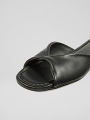 LK Bennett Black Cora Nappa Leather Twist Front Sandals - Image 4 of 4