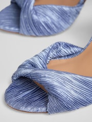 LK Bennett Blue Lilith Blue Fabric Twist Front Sandals - Image 4 of 4