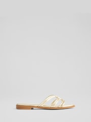 LK Bennett Natural Tianey Nappa Leather Tubular Oloid Sandals - Image 1 of 3