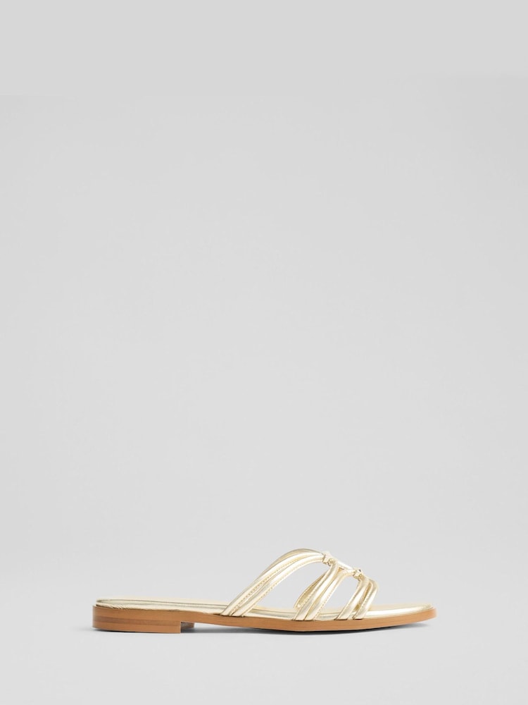 LK Bennett Natural Tianey Nappa Leather Tubular Oloid Sandals - Image 1 of 3