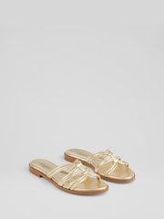 LK Bennett Natural Tianey Nappa Leather Tubular Oloid Sandals - Image 2 of 3
