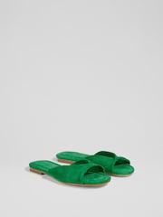 LK Bennett Cora Mint Leaf Green Suede Twist Front Sandals - Bild 2 von 4