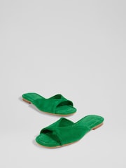 LK Bennett Cora Mint Leaf Green Suede Twist Front Sandals - Bild 3 von 4