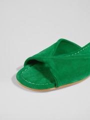LK Bennett Cora Mint Leaf Green Suede Twist Front Sandals - Bild 4 von 4