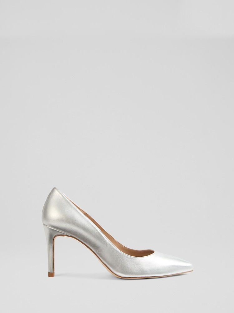 LK Bennett Floret Leather Stiletto Heel Court Shoes - Imagem 1 de 4
