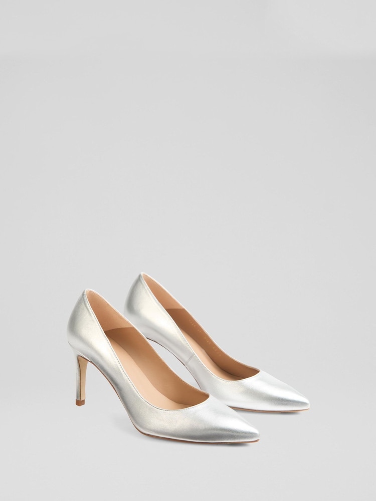 LK Bennett Floret Leather Stiletto Heel Court Shoes - Imagem 2 de 4