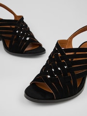 LK Bennett Black Kacey Suede Multi Strap Woven Sandals - Image 4 of 4