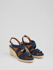 LK Bennett Blue Mariana Suede Multi Strap Sandals - Image 2 of 4