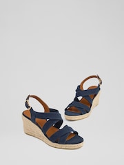 LK Bennett Blue Mariana Suede Multi Strap Sandals - Image 3 of 4