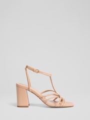 LK Bennett Natural Noelle Trench Nappa Leather Tubular Oloid Sandals - Image 1 of 2