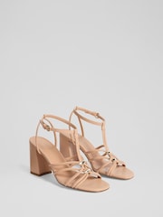 LK Bennett Natural Noelle Trench Nappa Leather Tubular Oloid Sandals - Image 2 of 2