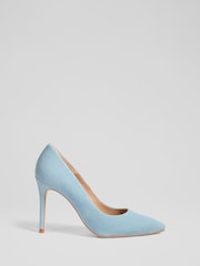 LK Bennett Fern Powder Suede Pointed Stiletto Court Shoes - Slika 1 iz 4