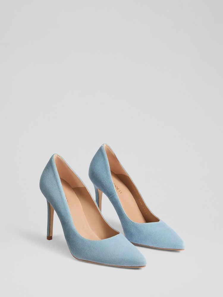 LK Bennett Fern Powder Suede Pointed Stiletto Court Shoes - Slika 2 iz 4