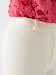 LK Bennett Cream Lily Flat Front 7 & 8Th Trousers - Image 4 of 4