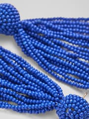 LK Bennett Blue Estel Ultra Blue Beads Tassel Bead Drop Jewellery Set - Image 2 of 2