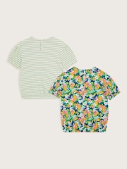 Monsoon Stripe Floral 100% Cotton T-Shirts 2 Pack - Bild 3 von 4