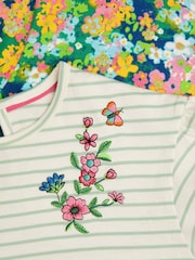 Monsoon Stripe Floral 100% Cotton T-Shirts 2 Pack - Bild 4 von 4
