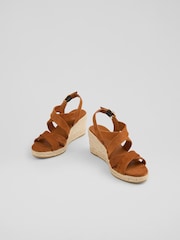 LK Bennett Brown Mariana Tan Suede Multi Strap Sandals - Image 3 of 4