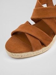 LK Bennett Brown Mariana Tan Suede Multi Strap Sandals - Image 4 of 4
