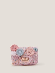 Monsoon Pink Mini Flower Print Boucle Bag - Image 1 of 1