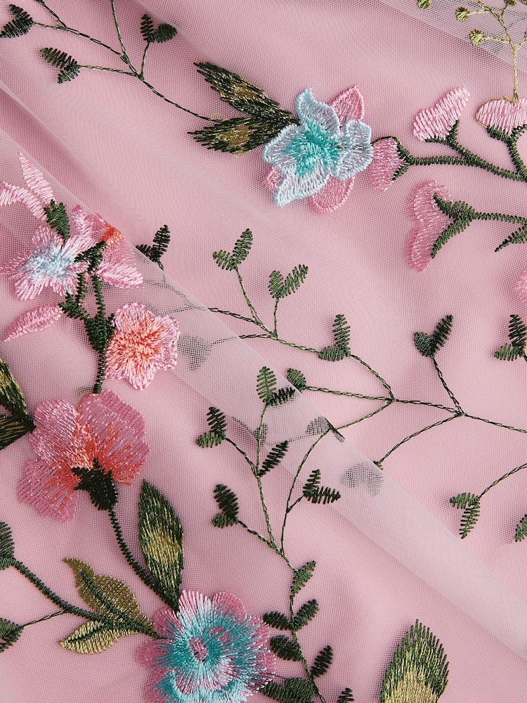 Monsoon Heather Floral Embroidered Tulle Skirt - Image 3 of 3 Monsoon Heather Floral Embroidered Tulle Skirt - Image 3 of 3