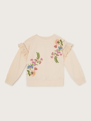Monsoon Natural Floral Embroidered Ruffle Jumper - Image 1 of 3
