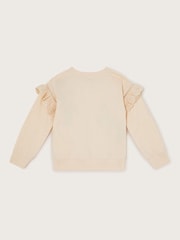 Monsoon Natural Floral Embroidered Ruffle Jumper - Image 2 of 3