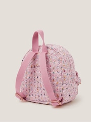 Monsoon Pink Mini Flower Print Boucle Backpack - Image 2 of 4
