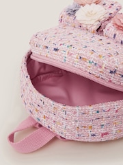 Monsoon Pink Mini Flower Print Boucle Backpack - Image 4 of 4