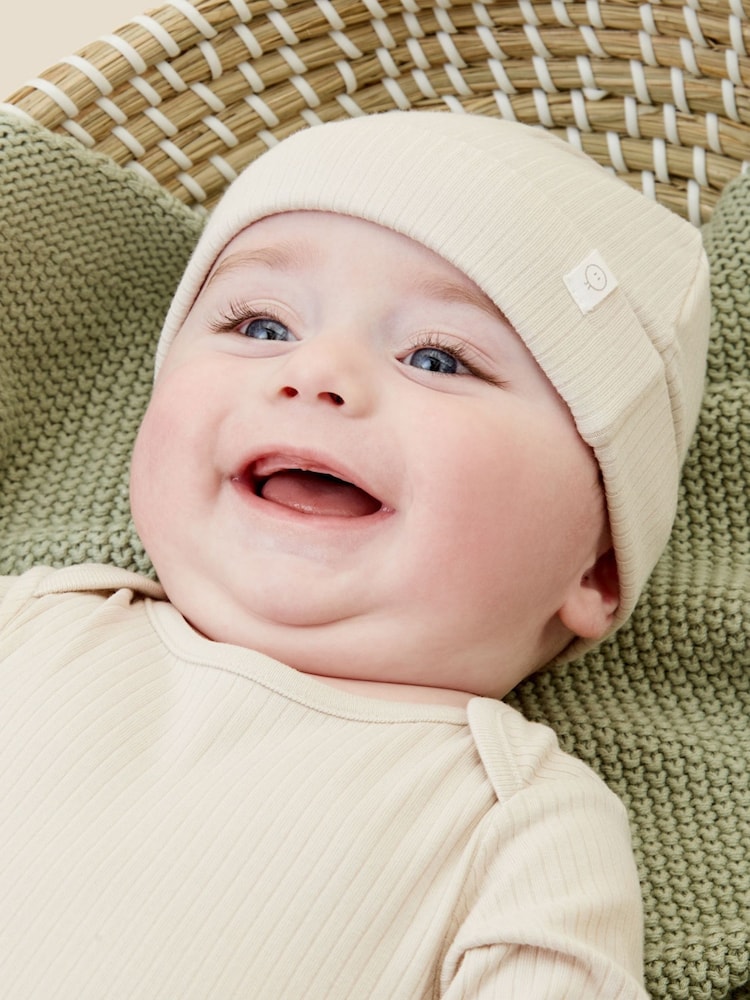 MORI Ecru Cotton & Bamboo Baby Hat - Image 1 of 1
