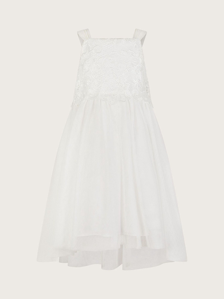 Monsoon White Anna Strappy Lace High-Low Dress - Image 1 of 1