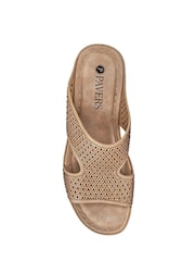 Pavers Natural Tall Wedge Heel Mules - Image 4 of 5
