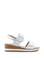Pavers White Adjustable Wedge Heel Sandals - Image 1 of 5