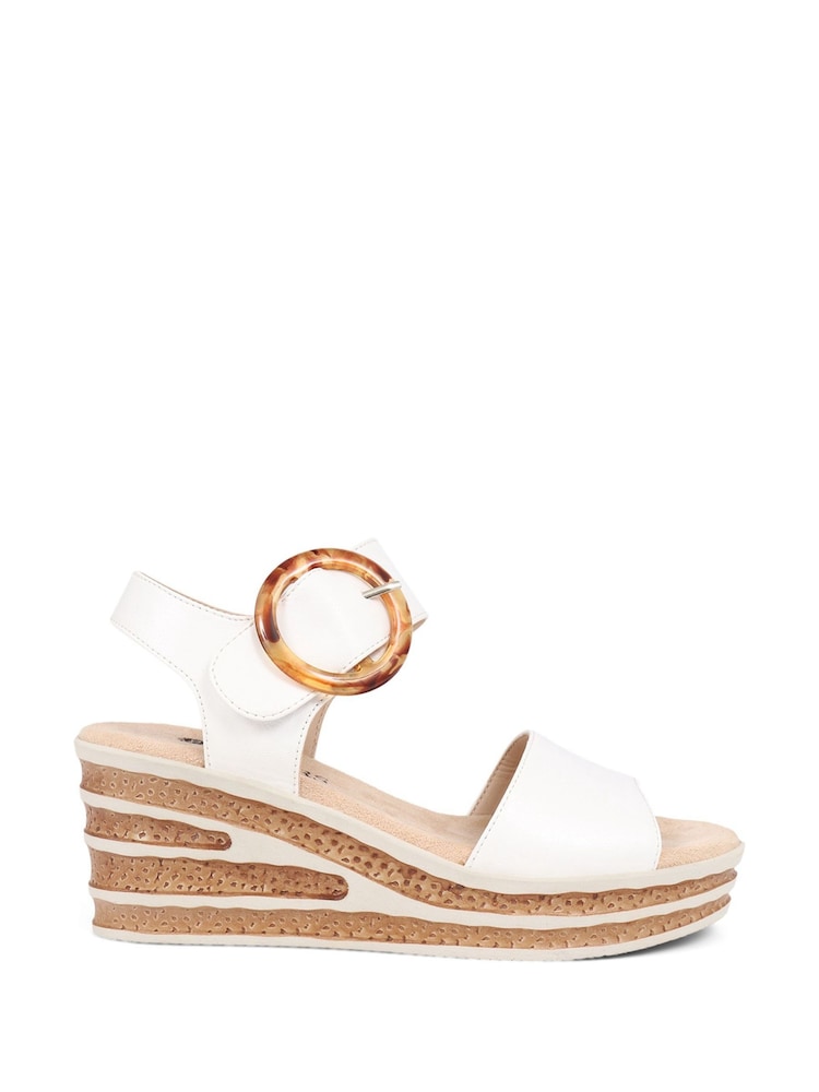 Pavers White Touch Fasten Wedge Sandals - Image 1 of 5