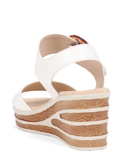 Pavers White Touch Fasten Wedge Sandals - Image 3 of 5