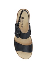 Pavers Black Adjustable Wedge Heel Sandals - Image 4 of 5