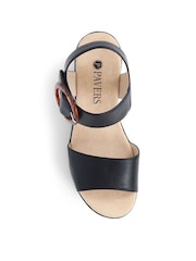Pavers Black Touch Fasten Wedge Sandals - Image 4 of 5